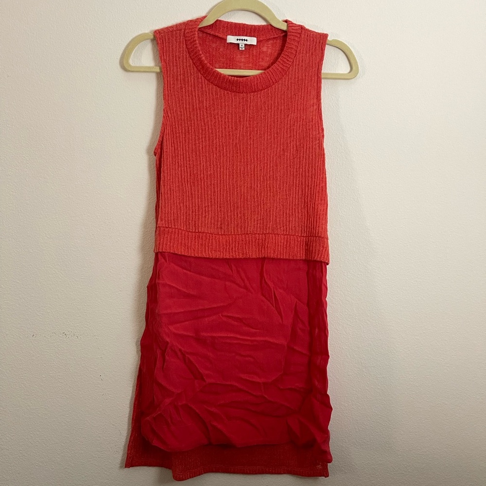 RO&DE M Sleeves Cutoff Pinkish/Red Long Blouse w/Sweater Material
